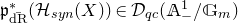 German p Subscript ModifyingAbove normal d normal upper R With bar Superscript asterisk Baseline left parenthesis script upper H Subscript s y n Baseline left parenthesis upper X right parenthesis right parenthesis element of script upper D Subscript q c Baseline left parenthesis double struck upper A Subscript minus Superscript 1 Baseline divided by double struck upper G Subscript m Baseline right parenthesis