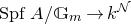 upper S p f upper A divided by double struck upper G Subscript m Baseline right arrow k Superscript script upper N