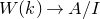 upper W left parenthesis k right parenthesis right arrow upper A divided by upper I