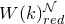 upper W left parenthesis k right parenthesis Subscript r e d Superscript script upper N