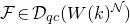 script upper F element of script upper D Subscript q c Baseline left parenthesis upper W left parenthesis k right parenthesis Superscript script upper N Baseline right parenthesis