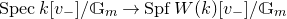 upper S p e c k left bracket v Subscript minus Baseline right bracket divided by double struck upper G Subscript m Baseline right arrow upper S p f upper W left parenthesis k right parenthesis left bracket v Subscript minus Baseline right bracket divided by double struck upper G Subscript m