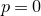 p equals 0