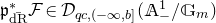 German p Subscript ModifyingAbove normal d normal upper R With bar Superscript asterisk Baseline script upper F element of script upper D Subscript q c comma left parenthesis negative normal infinity comma b right bracket Baseline left parenthesis double struck upper A Subscript minus Superscript 1 Baseline divided by double struck upper G Subscript m Baseline right parenthesis