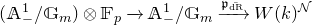 left parenthesis double struck upper A Subscript minus Superscript 1 Baseline divided by double struck upper G Subscript m Baseline right parenthesis circled times double struck upper F Subscript p Baseline right arrow Overscript Endscripts double struck upper A Subscript minus Superscript 1 Baseline divided by double struck upper G Subscript m Baseline right arrow Overscript German p Subscript ModifyingAbove normal d normal upper R With bar Baseline Endscripts upper W left parenthesis k right parenthesis Superscript script upper N
