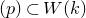 left parenthesis p right parenthesis subset of upper W left parenthesis k right parenthesis