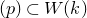 left parenthesis p right parenthesis subset of upper W left parenthesis k right parenthesis