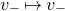 v Subscript minus Baseline right arrow from bar v Subscript minus