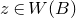 z element of upper W left parenthesis upper B right parenthesis
