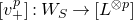 left bracket v Subscript plus Superscript p Baseline right bracket colon upper W Subscript upper S Baseline right arrow left bracket upper L Superscript circled times p Baseline right bracket