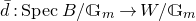 d overbar colon upper S p e c upper B divided by double struck upper G Subscript m Baseline right arrow upper W divided by double struck upper G Subscript m Baseline