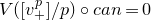 upper V left parenthesis left bracket v Subscript plus Superscript p Baseline right bracket divided by p right parenthesis ring c a n equals 0