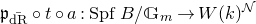 German p Subscript ModifyingAbove normal d normal upper R With bar Baseline ring t ring a colon upper S p f upper B divided by double struck upper G Subscript m Baseline right arrow upper W left parenthesis k right parenthesis Superscript script upper N