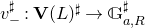 v Subscript minus Superscript normal ♯ Baseline colon bold upper V left parenthesis upper L right parenthesis Superscript normal ♯ Baseline right arrow double struck upper G Subscript a comma upper R Superscript normal ♯