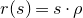 r left parenthesis s right parenthesis equals s dot rho
