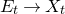upper E Subscript t Baseline right arrow upper X Subscript t