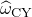 ModifyingAbove omega With caret Subscript CY