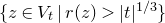 StartSet z element of upper V Subscript t Baseline vertical bar r left parenthesis z right parenthesis greater than StartAbsoluteValue t EndAbsoluteValue Superscript 1 divided by 3 Baseline EndSet