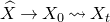 ModifyingAbove upper X With caret right arrow upper X 0 right squiggle arrow upper X Subscript t