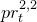 p r Subscript t Superscript 2 comma 2