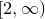 left bracket 2 comma normal infinity right parenthesis