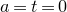 a equals t equals 0