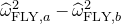 ModifyingAbove omega With caret Subscript normal upper F normal upper L normal upper Y comma a Superscript 2 Baseline minus ModifyingAbove omega With caret Subscript normal upper F normal upper L normal upper Y comma b Superscript 2