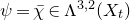 psi equals chi overbar element of normal upper Lamda Superscript 3 comma 2 Baseline left parenthesis upper X Subscript t Baseline right parenthesis