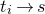 t Subscript i Baseline right arrow s
