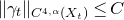StartMetric gamma Subscript t Baseline EndMetric Subscript upper C Sub Superscript 4 comma alpha Subscript left parenthesis upper X Sub Subscript t Subscript right parenthesis Baseline less than or equals upper C