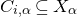 upper C Subscript i comma alpha Baseline subset of or equal to upper X Subscript alpha