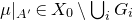 mu vertical bar Subscript upper A Sub Superscript prime Subscript Baseline element of upper X 0 minus union Underscript i Endscripts upper G Subscript i Baseline