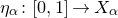 eta Subscript alpha Baseline colon left bracket 0 comma 1 right bracket right arrow upper X Subscript alpha Baseline