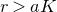 r greater than a upper K