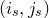 left parenthesis i Subscript s Baseline comma j Subscript s Baseline right parenthesis