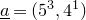 a underbar equals left parenthesis 5 cubed comma 4 Superscript 1 Baseline right parenthesis