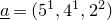 a underbar equals left parenthesis 5 Superscript 1 Baseline comma 4 Superscript 1 Baseline comma 2 squared right parenthesis