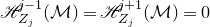 script upper H Subscript upper Z Sub Subscript j Superscript j minus 1 Baseline left parenthesis script upper M right parenthesis equals script upper H Subscript upper Z Sub Subscript j Superscript j plus 1 Baseline left parenthesis script upper M right parenthesis equals 0