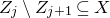 upper Z Subscript j Baseline minus upper Z Subscript j plus 1 Baseline subset of or equal to upper X
