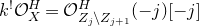 k Superscript factorial Baseline script upper O Subscript upper X Superscript upper H Baseline equals script upper O Subscript upper Z Sub Subscript j Subscript minus upper Z Sub Subscript j plus 1 Superscript upper H Baseline left parenthesis negative j right parenthesis left bracket negative j right bracket