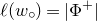 script l left parenthesis w Subscript ring Baseline right parenthesis equals StartAbsoluteValue normal upper Phi Superscript plus Baseline EndAbsoluteValue