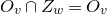 upper O Subscript v Baseline intersection upper Z Subscript w Baseline equals upper O Subscript v