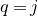 q equals j
