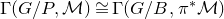 normal upper Gamma left parenthesis upper G divided by upper P comma script upper M right parenthesis approximately equals normal upper Gamma left parenthesis upper G divided by upper B comma pi Superscript asterisk Baseline script upper M right parenthesis