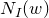 upper N Subscript upper I Baseline left parenthesis w right parenthesis