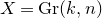 upper X equals normal upper G normal r left parenthesis k comma n right parenthesis