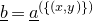 b underbar equals a underbar Superscript left parenthesis left brace left parenthesis x comma y right parenthesis right brace right parenthesis