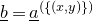 b underbar equals a underbar Superscript left parenthesis left brace left parenthesis x comma y right parenthesis right brace right parenthesis