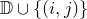 double struck upper D union left brace left parenthesis i comma j right parenthesis right brace