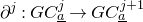 partial differential Superscript j Baseline colon upper G upper C Subscript a underbar Superscript j Baseline right arrow upper G upper C Subscript a underbar Superscript j plus 1